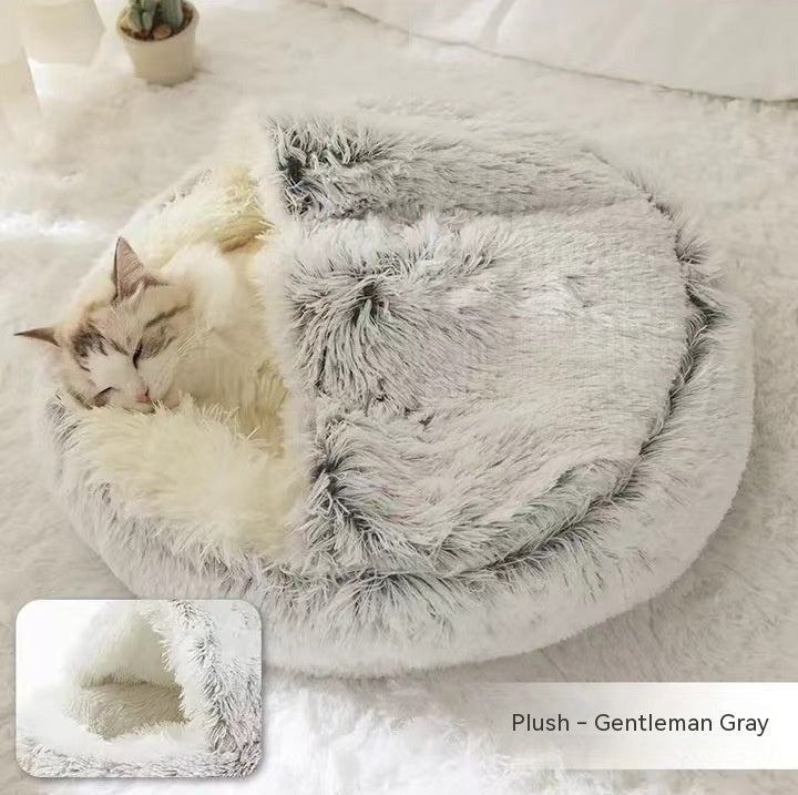 2-in-1 Winter Pet Bed - Ultra-Soft Plush Comfort | EcoUrbanPaws