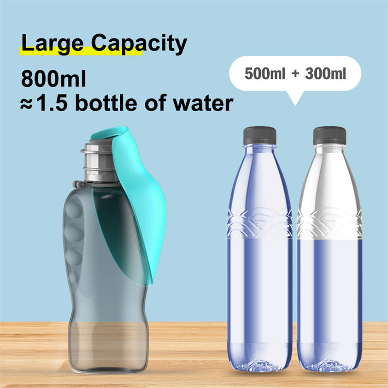 800ml High Capacity Pet Water Bottle - Foldable Bowl | EcoUrbanPaws