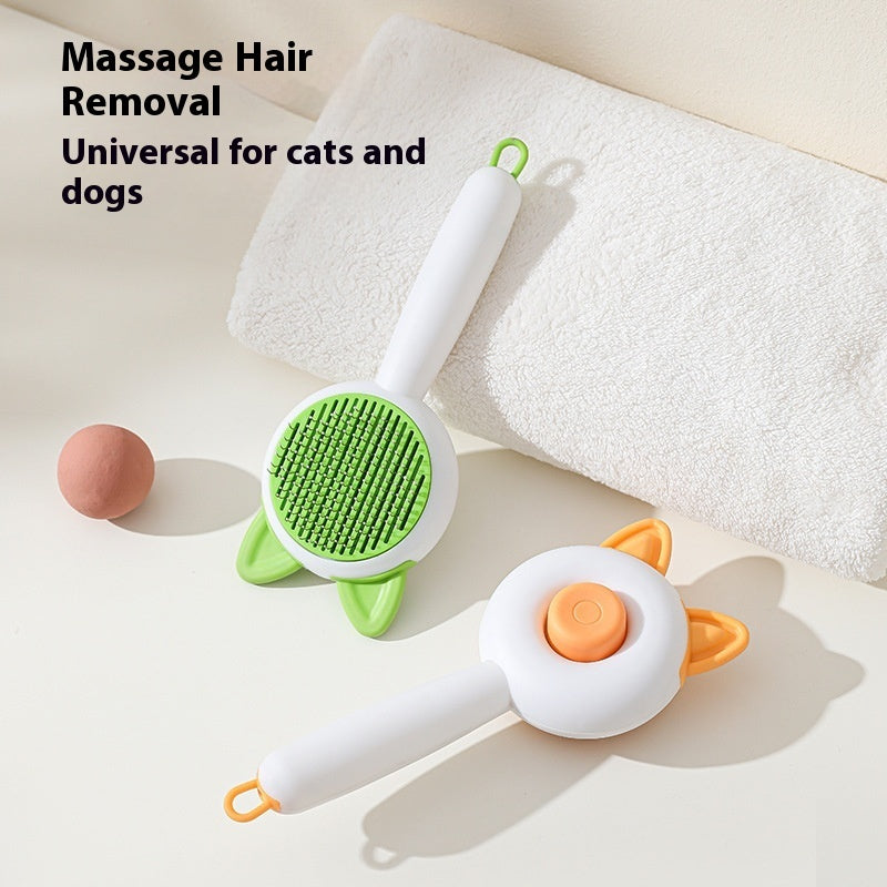 Self-Cleaning Pet Brush - One-Click Hair Removal | EcoUrbanPaws
