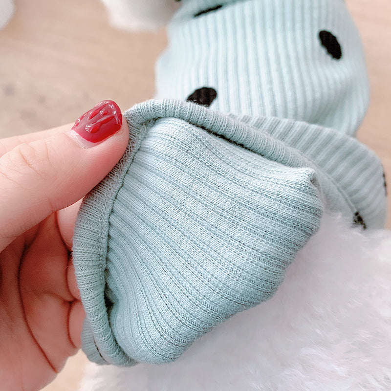 Polka Dot Turtleneck Dog Shirt - Cotton Comfort Base Layer | EcoUrbanPaws