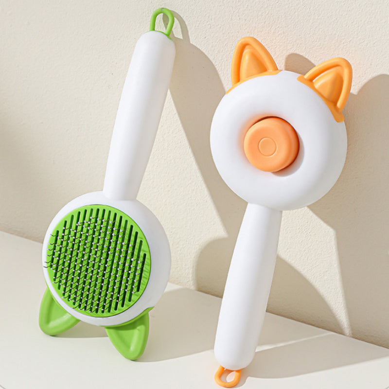 Self-Cleaning Pet Brush - One-Click Hair Removal | EcoUrbanPaws
