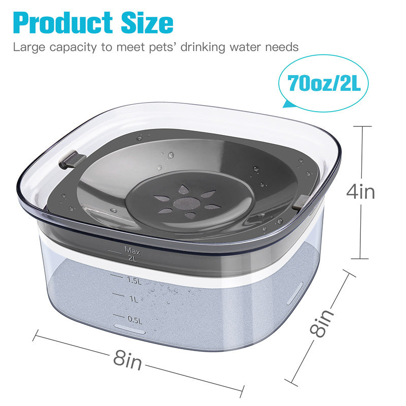 70oz Large Capacity Dog Water Bowl - Spill Proof Design | EcoUrbanPaws