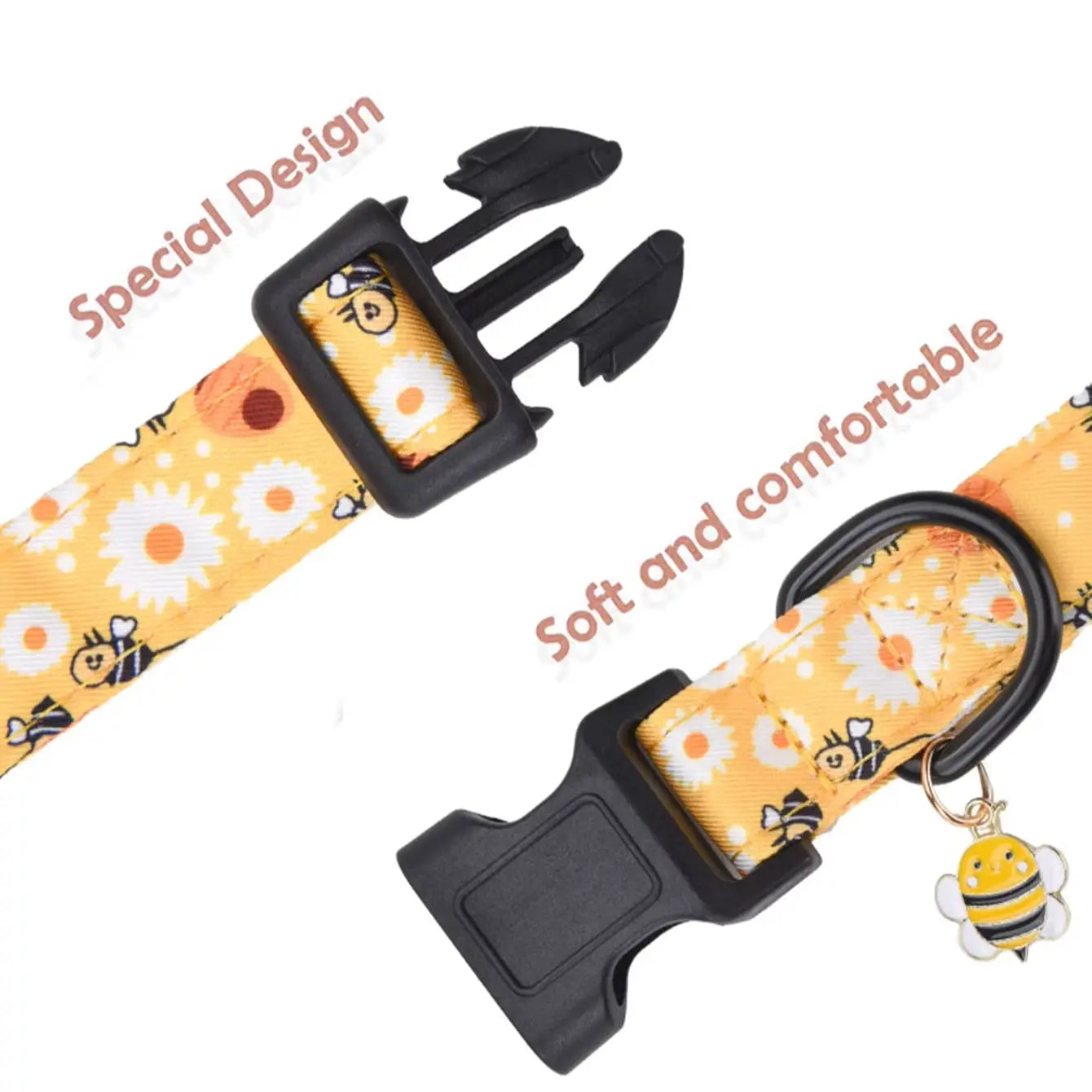 Stylish Bee, Butterfly & Dinosaur Print Collar - Premium Pendant | EcoUrbanPaws