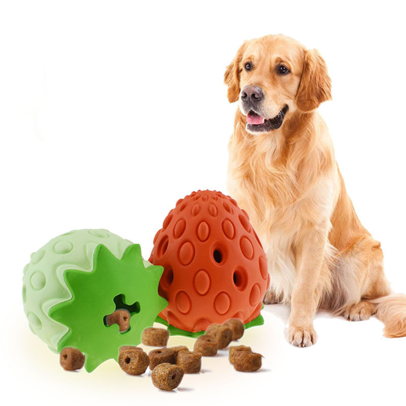 Strawberry Treat Dispensing Ball - Slow Feeder Toy | EcoUrbanPaws