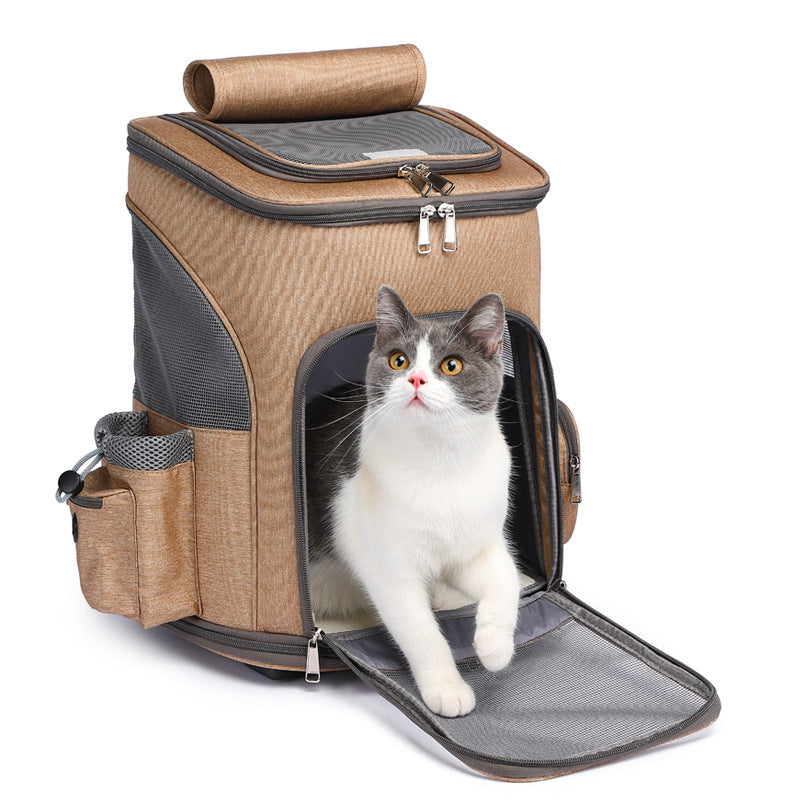 Rolling Pet Backpack - Airline-Approved Travel Comfort | EcoUrbanPaws