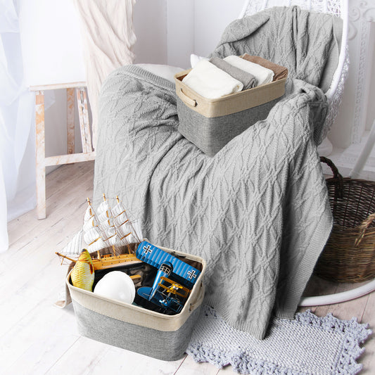Japanese Style Storage Basket - Linen Pet Organization | EcoUrbanPaws