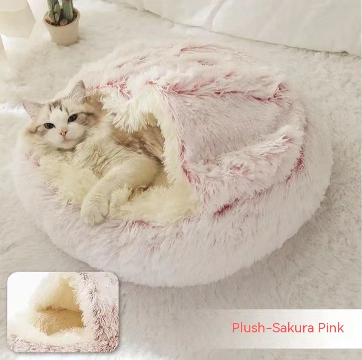 2-in-1 Winter Pet Bed - Ultra-Soft Plush Comfort | EcoUrbanPaws