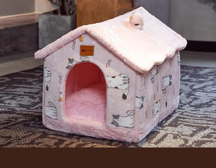 Cozy Foldable Dog House - Warm & Safe Pet Haven | EcoUrbanPaws