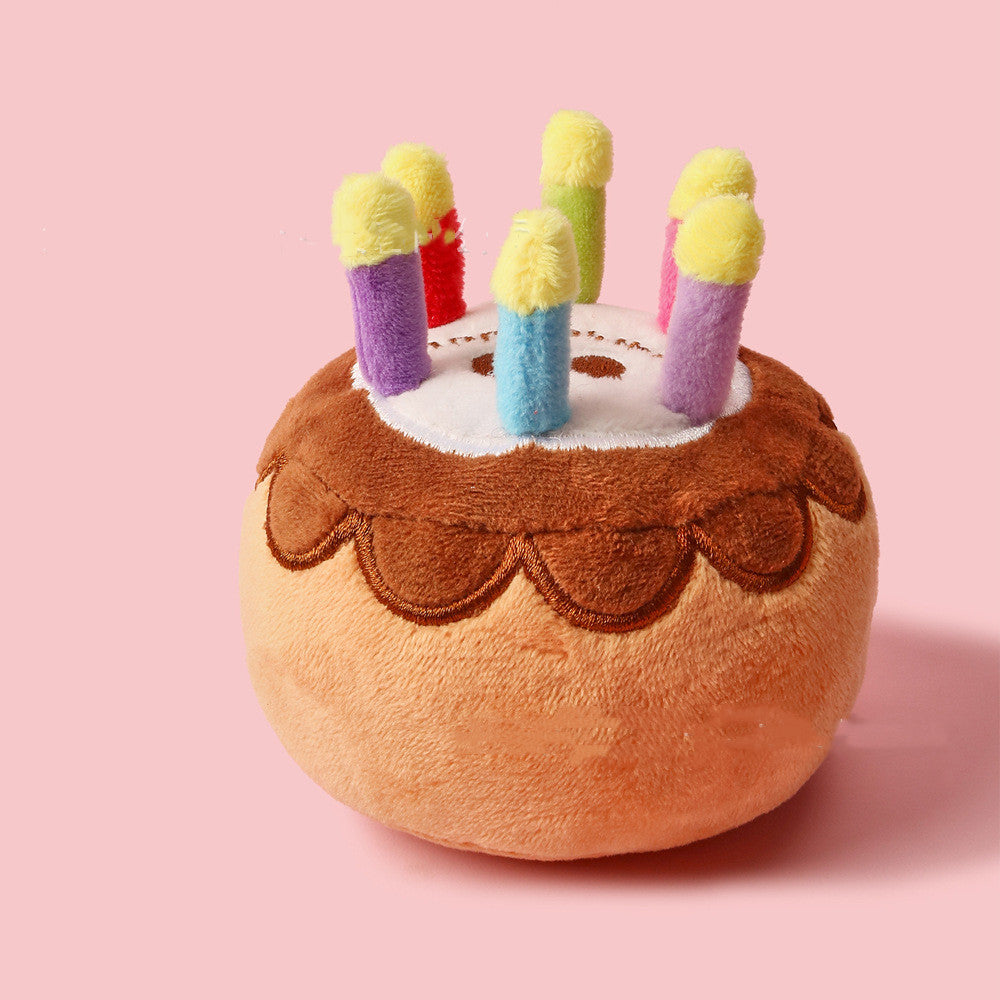 Pet Birthday Cake Plush Toy - Celebration Fun | EcoUrbanPaws