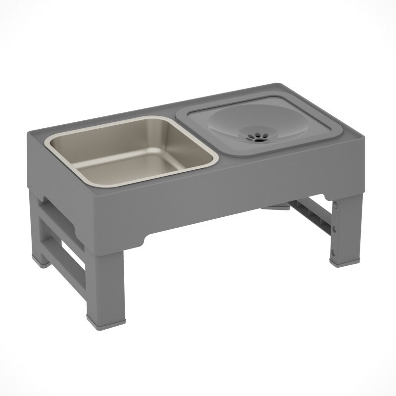 Adjustable Height Double Dog Bowls - Stainless Steel Stand | EcoUrbanPaws