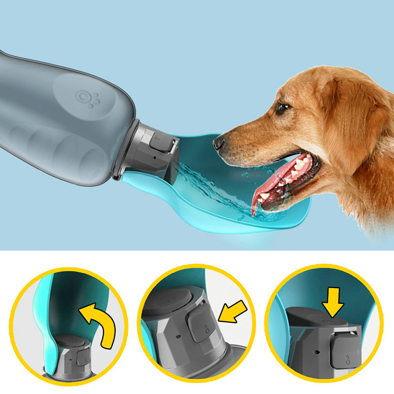 800ml High Capacity Pet Water Bottle - Foldable Bowl | EcoUrbanPaws