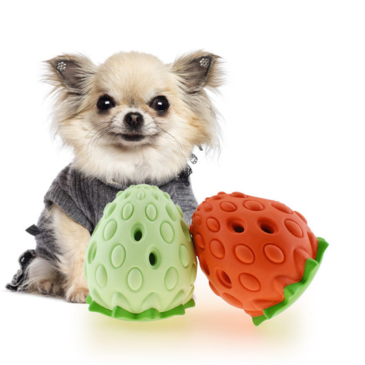 Strawberry Treat Dispensing Ball - Slow Feeder Toy | EcoUrbanPaws