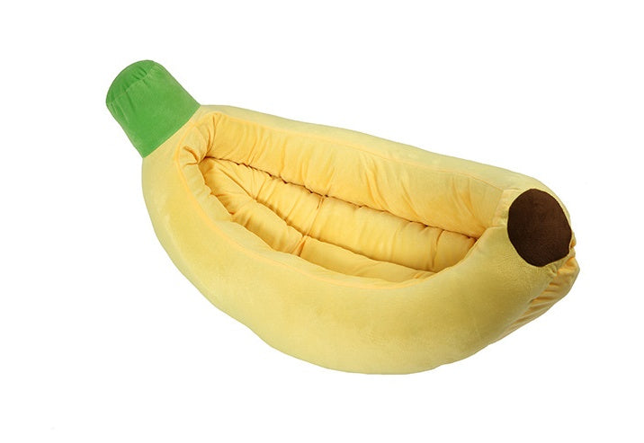 Banana-Shaped Pet Bed - Cozy Curved Comfort | EcoUrbanPaws