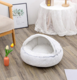 2-in-1 Winter Pet Bed - Ultra-Soft Plush Comfort | EcoUrbanPaws