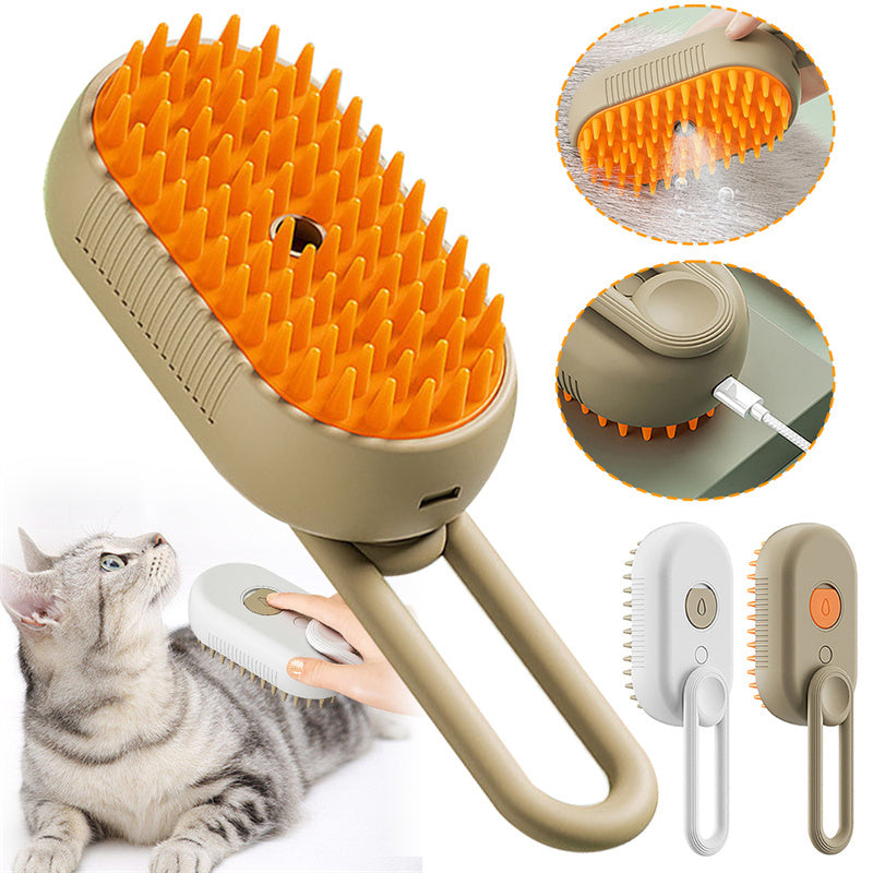 3-in-1 Electric Steam Cat Brush - Spa Treatment | EcoUrbanPaws