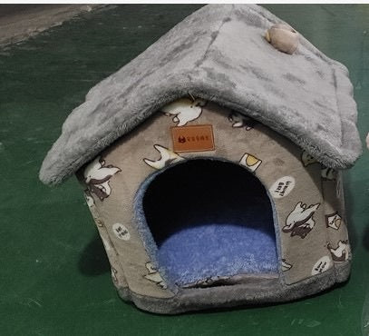 Cozy Foldable Dog House - Warm & Safe Pet Haven | EcoUrbanPaws