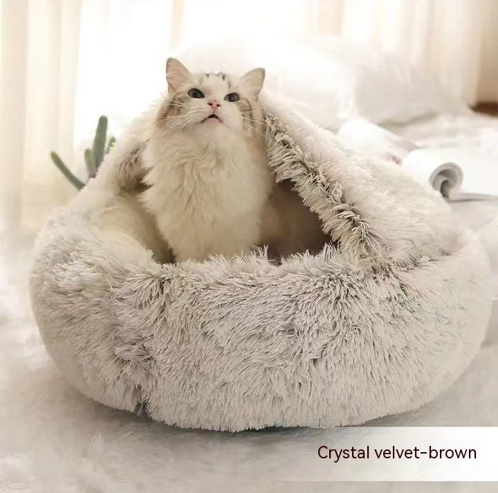 2-in-1 Winter Pet Bed - Ultra-Soft Plush Comfort | EcoUrbanPaws