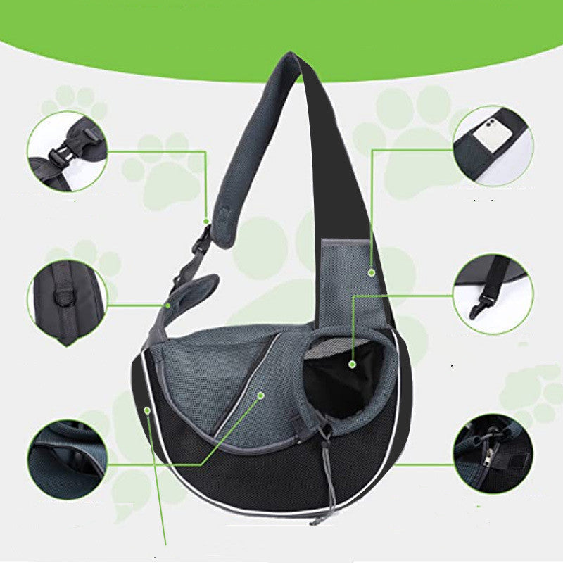 Breathable Pet Carrier Crossbody Bag - Hands-Free Travel | EcoUrbanPaws