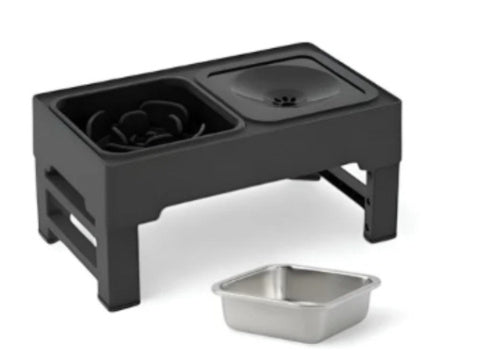Adjustable Height Double Dog Bowls - Stainless Steel Stand | EcoUrbanPaws