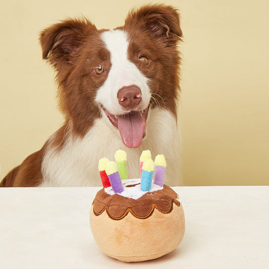Pet Birthday Cake Plush Toy - Celebration Fun | EcoUrbanPaws