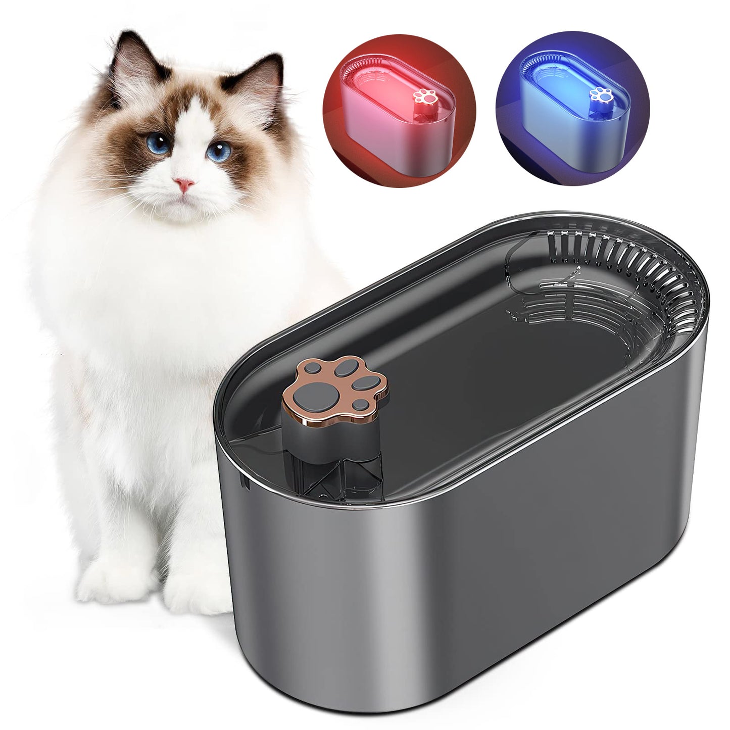 3L Cat Water Fountain - Automatic LED Dispenser | EcoUrbanPaws
