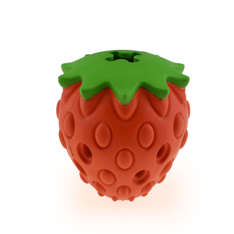 Strawberry Treat Dispensing Ball - Slow Feeder Toy | EcoUrbanPaws