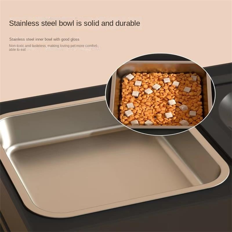 Adjustable Height Double Dog Bowls - Stainless Steel Stand | EcoUrbanPaws