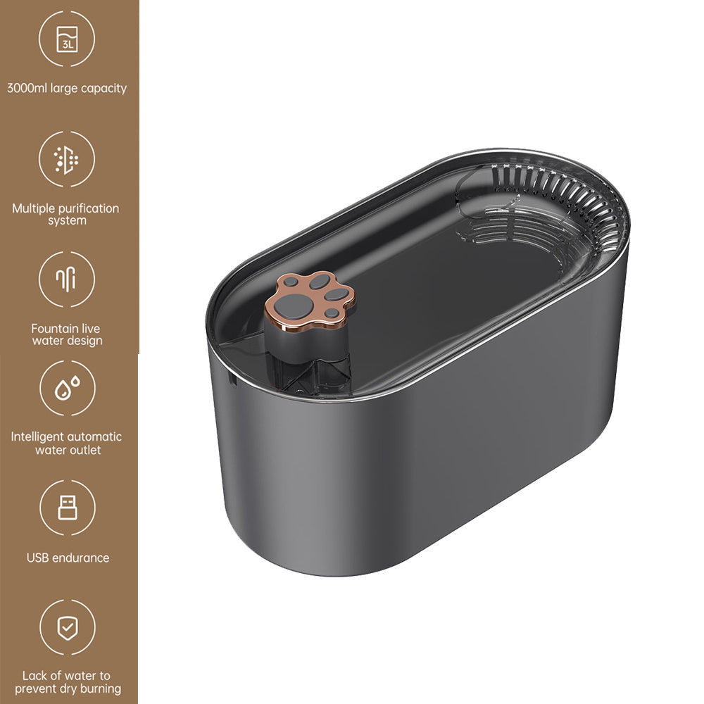 3L Cat Water Fountain - Automatic LED Dispenser | EcoUrbanPaws