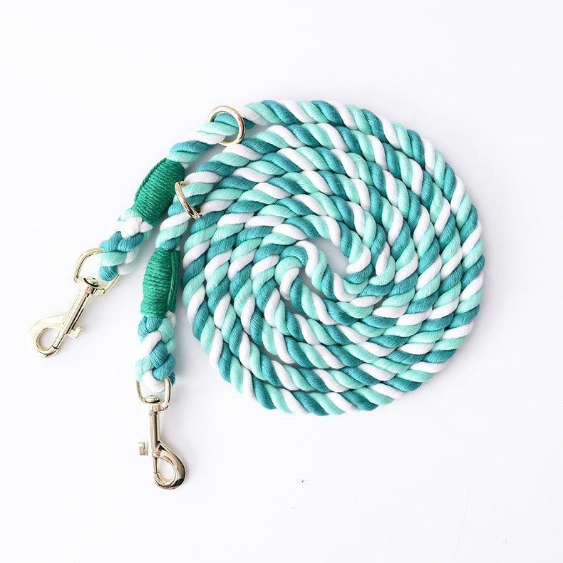 Gradient Cotton Rope Leash - Hand-Dyed Dual Head Design | EcoUrbanPaws