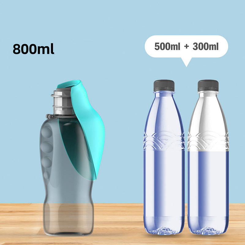 800ml High Capacity Pet Water Bottle - Foldable Bowl | EcoUrbanPaws