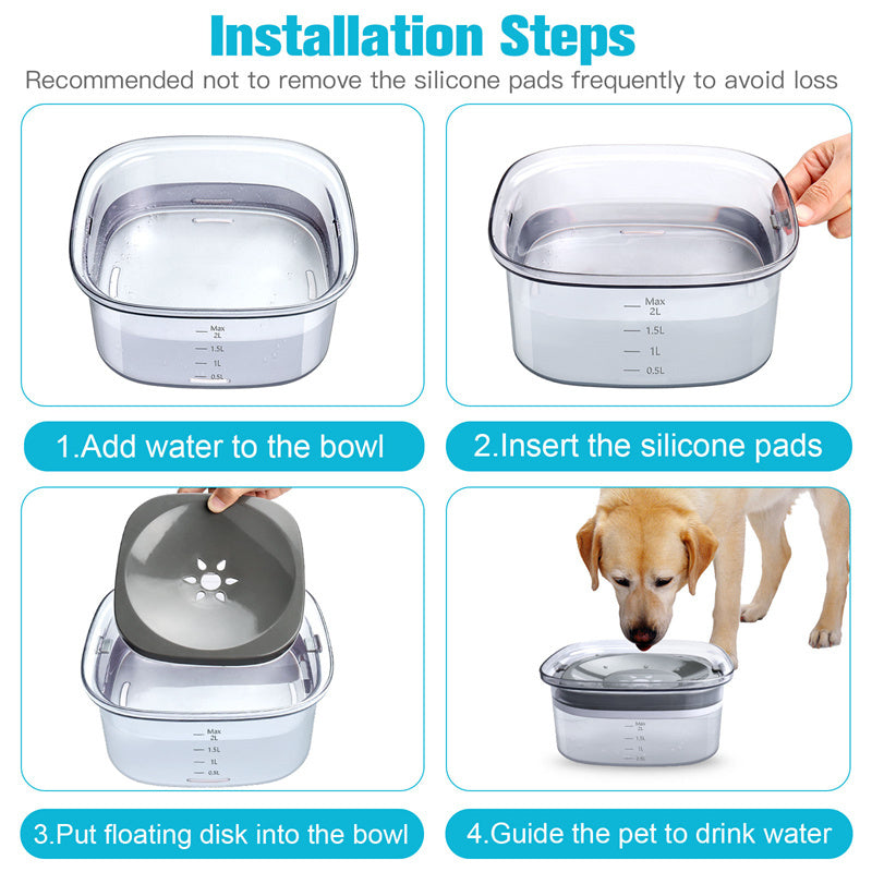 70oz Large Capacity Dog Water Bowl - Spill Proof Design | EcoUrbanPaws