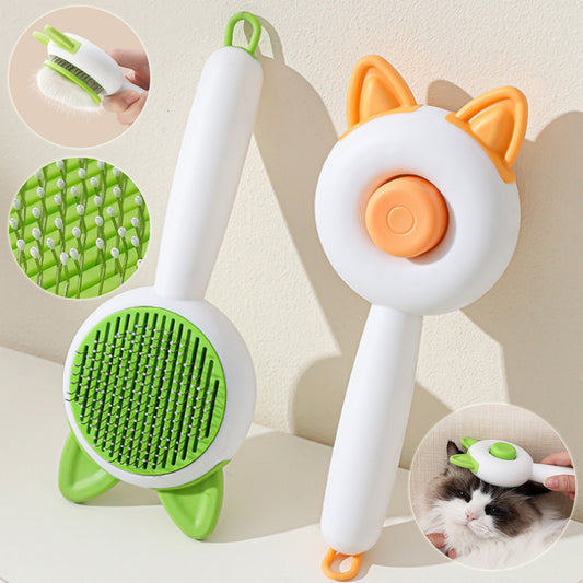 Self-Cleaning Pet Brush - One-Click Hair Removal | EcoUrbanPaws