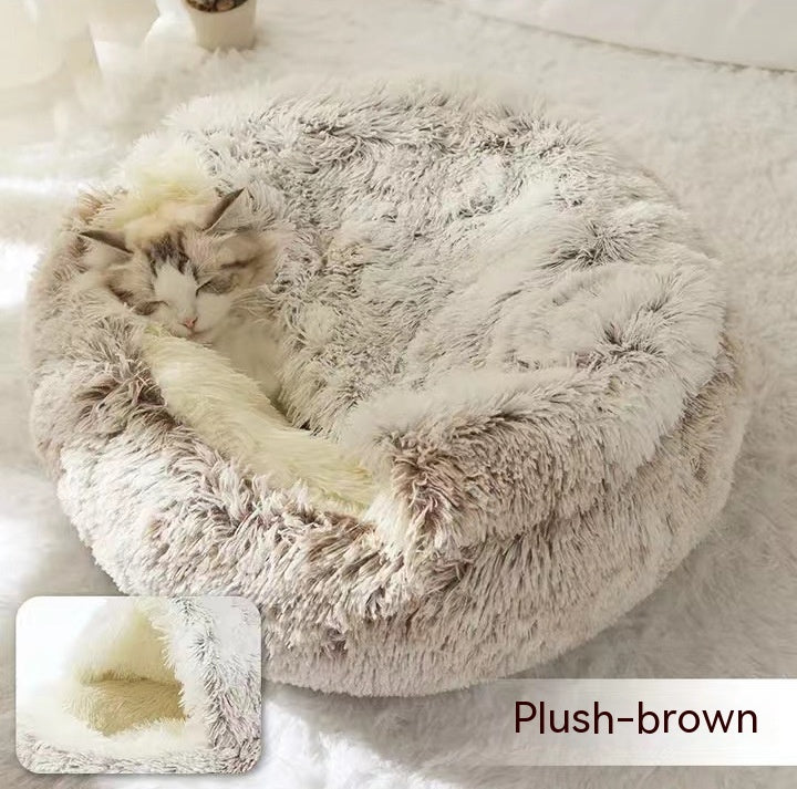 2-in-1 Winter Pet Bed - Ultra-Soft Plush Comfort | EcoUrbanPaws
