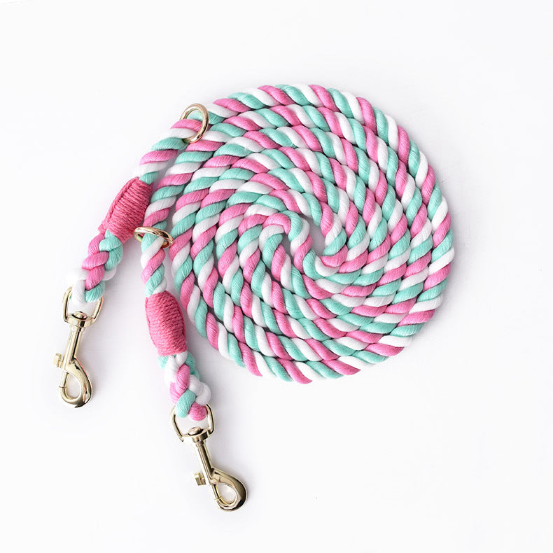 Gradient Cotton Rope Leash - Hand-Dyed Dual Head Design | EcoUrbanPaws
